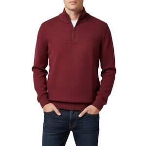 Flag & Anthem 1/4 Zip Pullover Sweater Maroon Knit Men's Small NWT